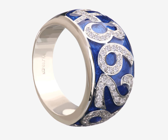 Trinity Diamond Ring-Blue