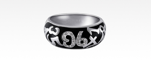 Silver Trinity Diamond Ring(Black)