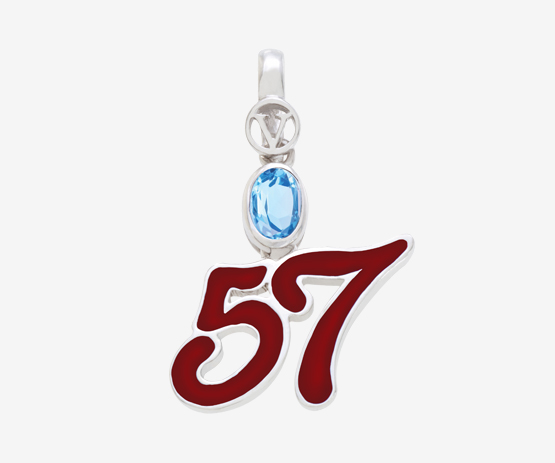Silver Twins Pendant 57-Red