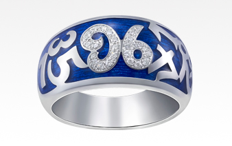 K Gold Trinity Diamond Ring-Blue