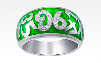 K Gold Trinity Diamond Ring-Green