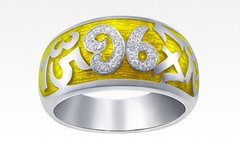 K Gold Trinity Diamond Ring-Yellow